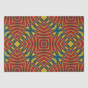 Abstrakter Hippie Red & Yellow Floral Ethnic Triba Seidenpapier