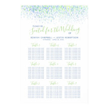 Abstrakter Hochzeitstisch für grünes Blau