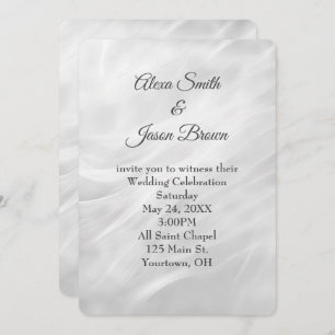 Abstrakter Hochzeitsweißmarmor Einladung