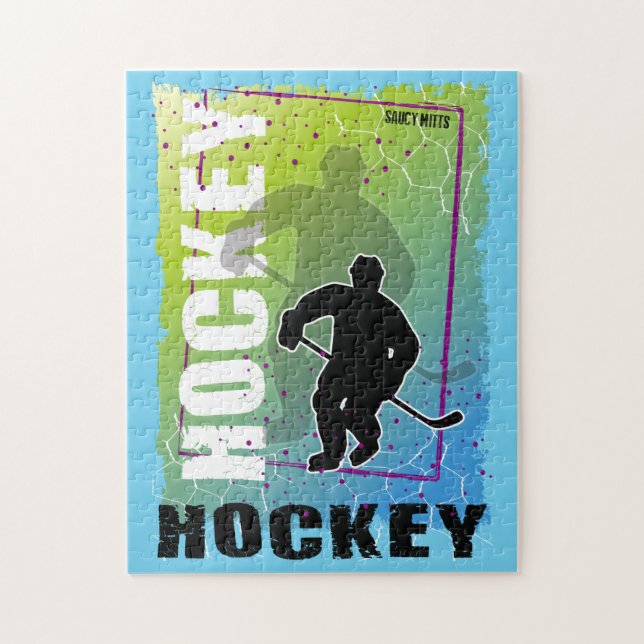 Abstrakter Hockeyspieler Puzzle (Vertikal)