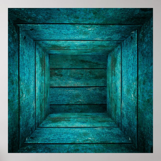 Abstrakter Holzwürfel Poster (Vorne)