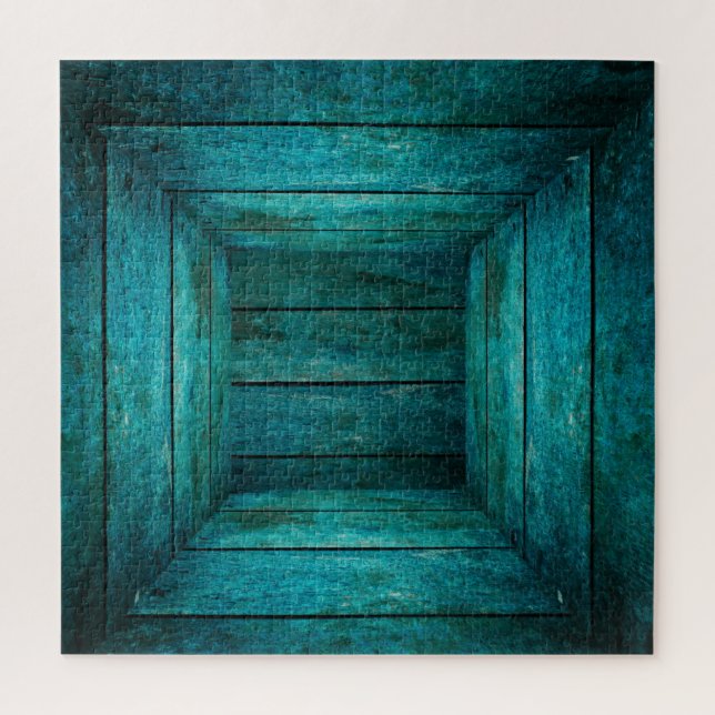 Abstrakter Holzwürfel Puzzle (Vertikal)