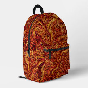 Abstrakter Honigwaben-Feuerroter-Rucksack Bedruckter Rucksack