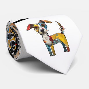 Abstrakter Hundedesign Necktie Krawatte