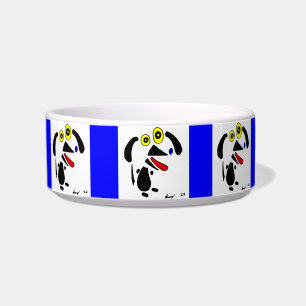 Abstrakter Hundeflocken - blau Napf