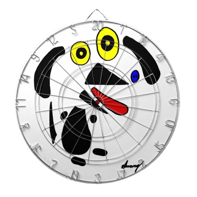 Abstrakter Hundekarton Dartscheibe (vorne)