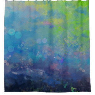 Abstrakter Impressionist Wasserliliensee Duschvorhang