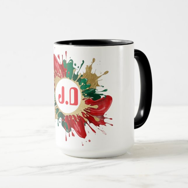 Abstrakter italienischer Farbsplash Tasse (VorderseiteRechts)