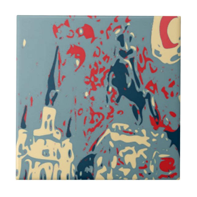 Abstrakter Jackson Square Fliese (Vorderseite)