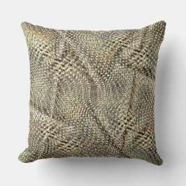 Abstrakter Jute mit leichter goldfarbener Metallfa Kissen