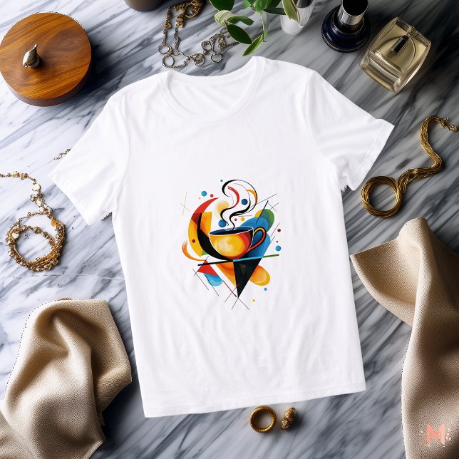 Abstrakter Kaffee-Cup-T - Shirt | farbenfroh künst (Von Creator hochgeladen)