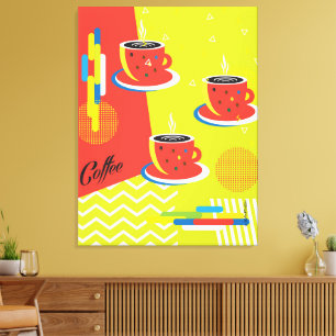 Abstrakter Kaffee Cup Trendkultur Leinwanddruck