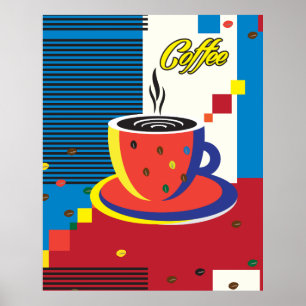 Abstrakter Kaffee Cup Trendkultur Poster