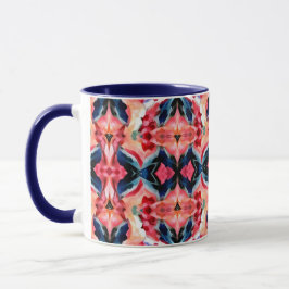 Abstrakter Kaffeebecher -Blues und Pinks Tasse