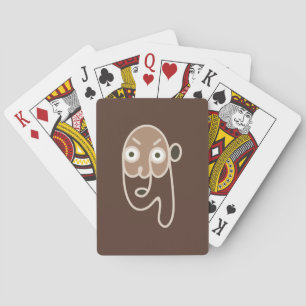 Abstrakter Kaffeemann, der Karten spielt Spielkarten