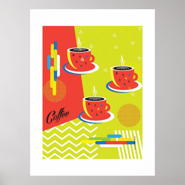 Abstrakter Kaffeetasse-Trend Contemporary Art Poster (Vorne)
