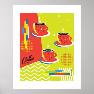 Abstrakter Kaffeetasse-Trend Contemporary Art Poster