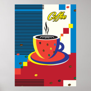 Abstrakter Kaffeetasse Trendy Zeitgenössische Kuns Poster