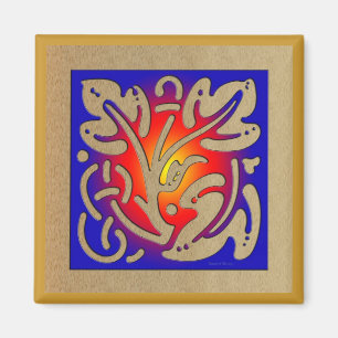 Abstrakter Kamin Magnet