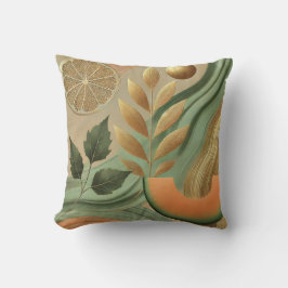 Abstrakter kantaloupe-Golden Leaf Kunstwerk Stil 5 Kissen