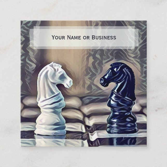 Abstrakter Klassischer Schachspielplatz Quadratische Visitenkarte (Vorderseite)
