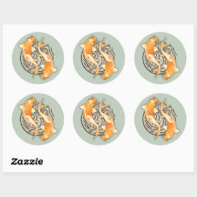 Abstrakter Koi Classic Round Sticker