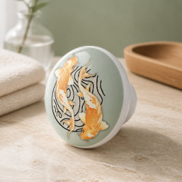 Abstrakter Koi Round-Keramik-Knob Keramikknauf
