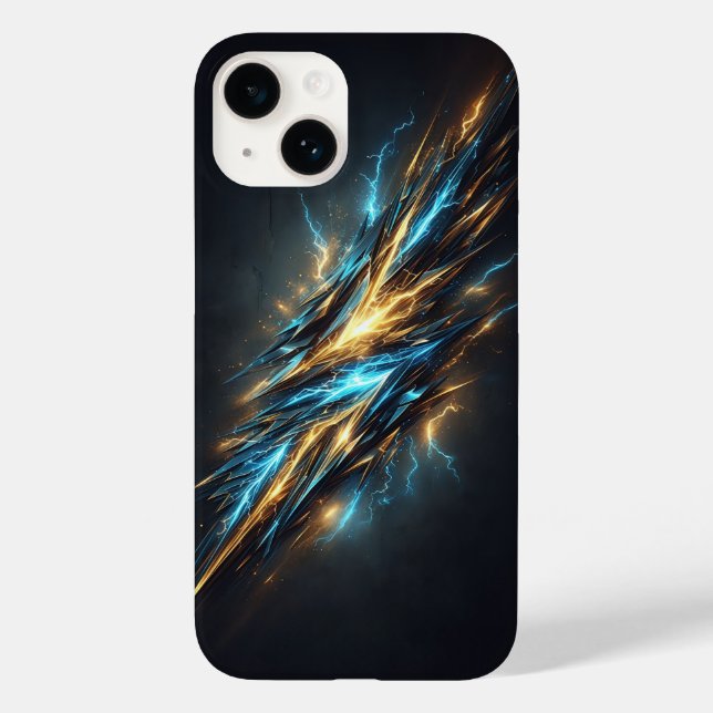 Abstrakter kosmischer Blitz - Elektrisches Blau un Case-Mate iPhone Hülle (Rückseite)