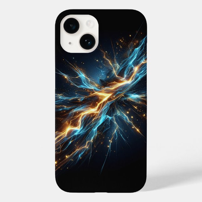 Abstrakter kosmischer Blitz - Elektrisches Blau un Case-Mate iPhone Hülle (Rückseite)