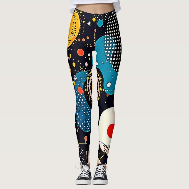 Abstrakter kosmischer Tanz Leggings (Vorderseite)