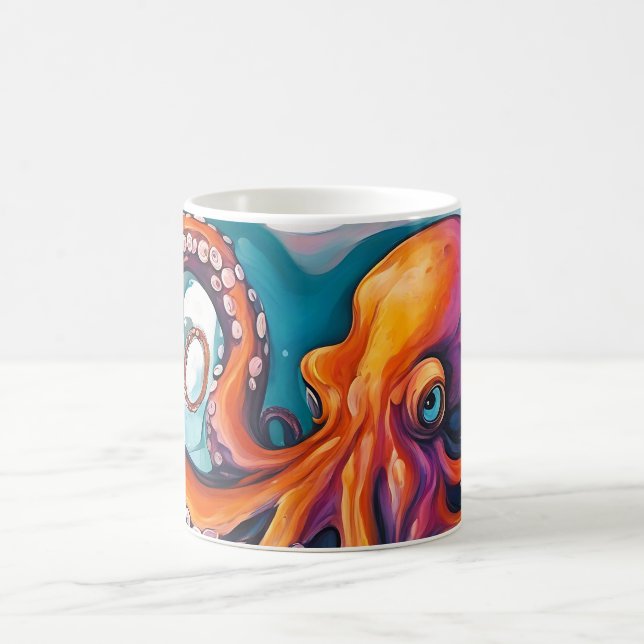 Abstrakter Krake Kaffeetasse (Mittel)