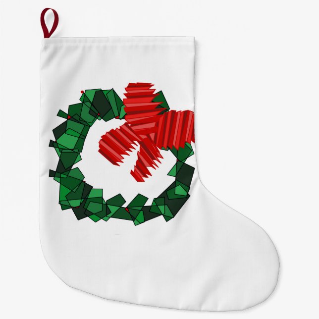 Abstrakter Kranz Weihnachts-Strumpf Großer Weihnachtsstrumpf (Vorderseite)