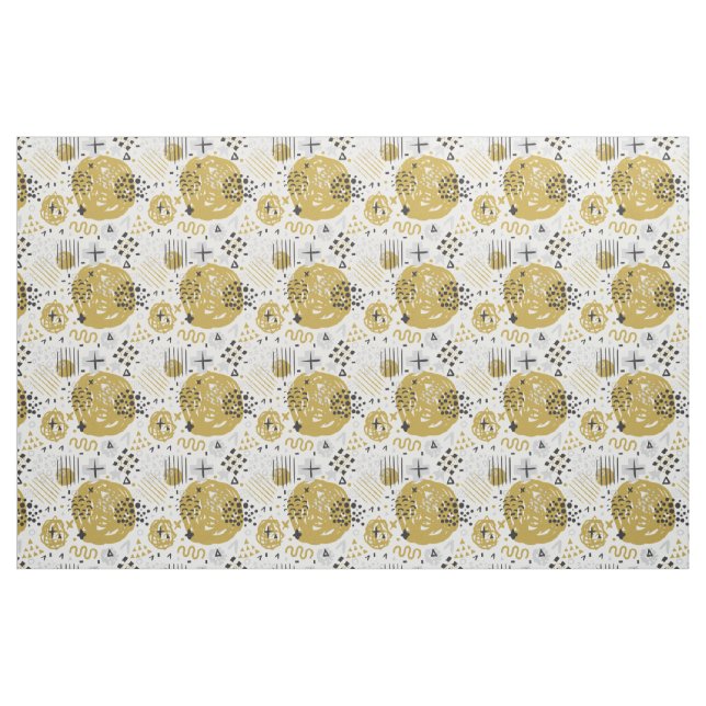 Abstrakter Kratzer Golden Schwarz Nr.02 Stoff (Yard (91,4 cm))