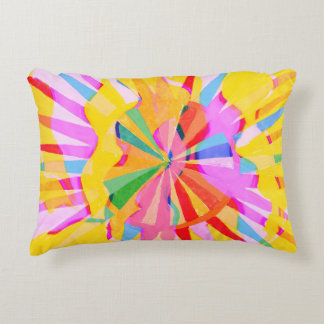 Abstrakter, kreativer zeichn, farbenfroher Hinterg Dekokissen