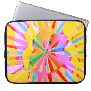 Abstrakter, kreativer zeichn, farbenfroher Hinterg Laptopschutzhülle