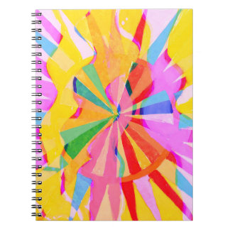 Abstrakter, kreativer zeichn, farbenfroher Hinterg Notizblock