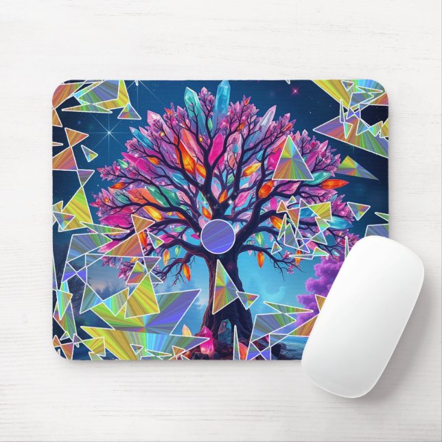 Abstrakter Kristallbaum Mousepad (Mit Mouse)