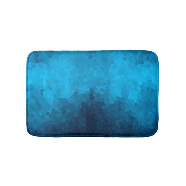 Abstrakter kristallisierter blauer Hintergrund Badematte (Vorderseite)