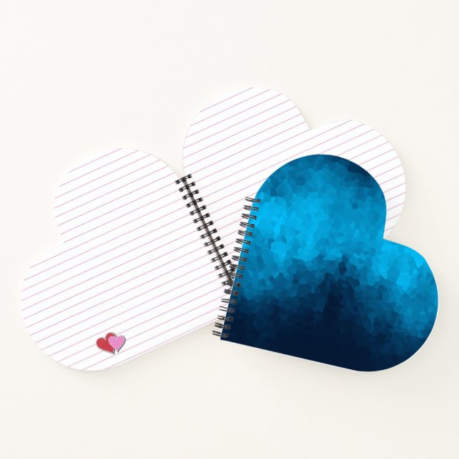 Abstrakter kristallisierter blauer Hintergrund Notizbuch (Innenseite)