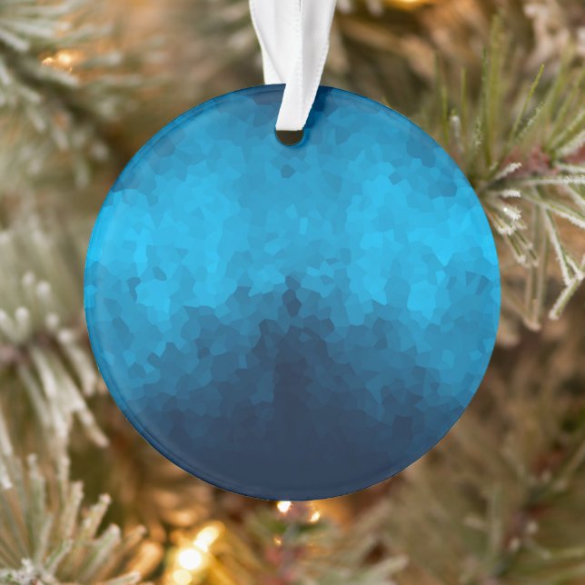 Abstrakter kristallisierter blauer Hintergrund Ornament (Baum)