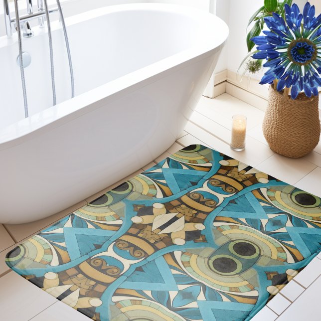 Abstrakter kubistischer Inspirierte Art Déco 1 Badematte (Von Creator hochgeladen)