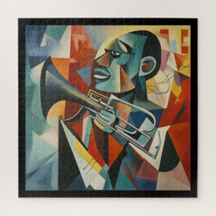 Abstrakter kubistischer Jazztrompeter Puzzle