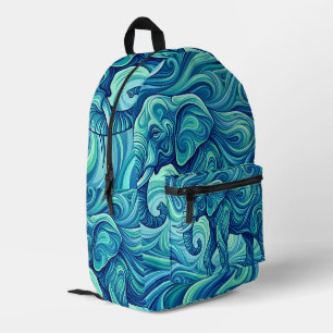 Abstrakter Kunst-Elefanten-Rucksack mit blauem Far Bedruckter Rucksack