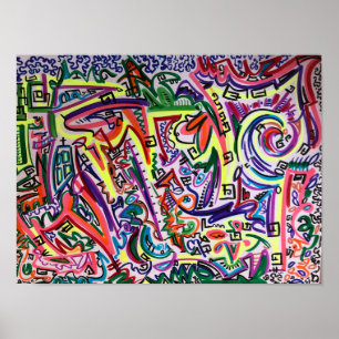 Abstrakter Kunst-Irrgarten Poster