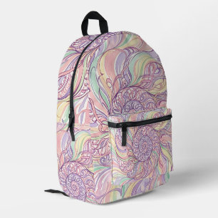 Abstrakter Kunst-Meeresschnecken-Spiral-Pastell-Ti Bedruckter Rucksack