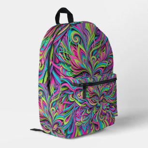 Abstrakter Kunst Neon-Blumenstrauß-Rucksack Bedruckter Rucksack