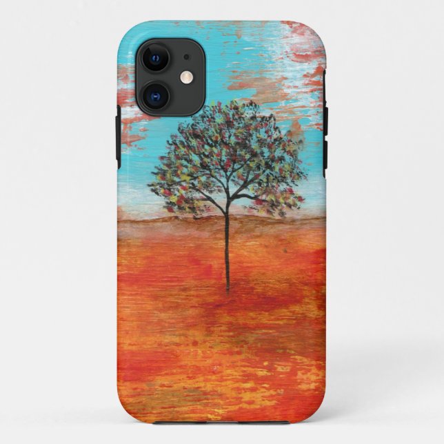 Abstrakter Kunst-roter Case-Mate iPhone Hülle (Rückseite)