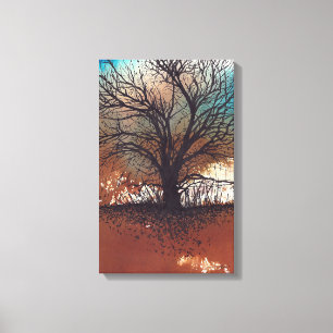 Abstrakter Kunstbaum Aquarelltöne Leinwanddruck