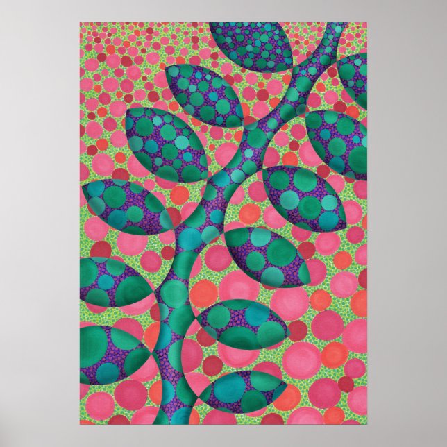Abstrakter Kunstdruck 'Spotted Vine' Poster (Vorne)