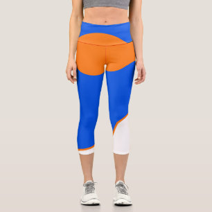 Abstrakter Kunstglockenspiel Pasta Orange Blue Capri Leggings